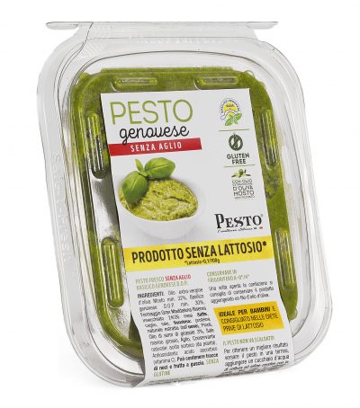 Pesto alla genovese fresco senza aglio in vaschetta 120 gr